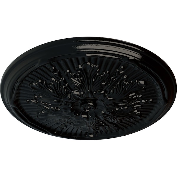 Luton Ceiling Medallion (Fits Canopies Up To 3 1/2), Hand-Painted Black Pearl, 21OD X 2P